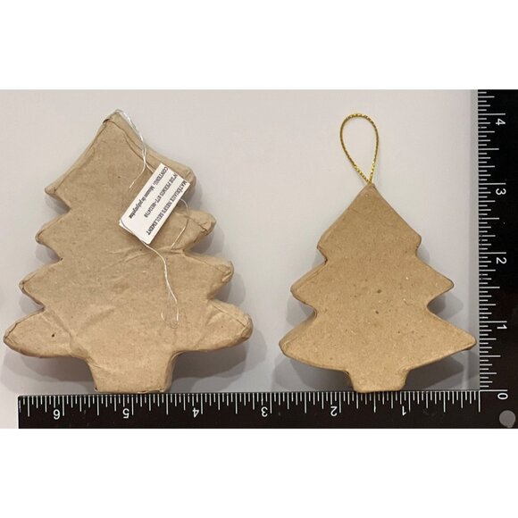Paper Mache DIY Christmas Tree Shaped Ornaments By Michaels set of 3 - Picture 1 of 5